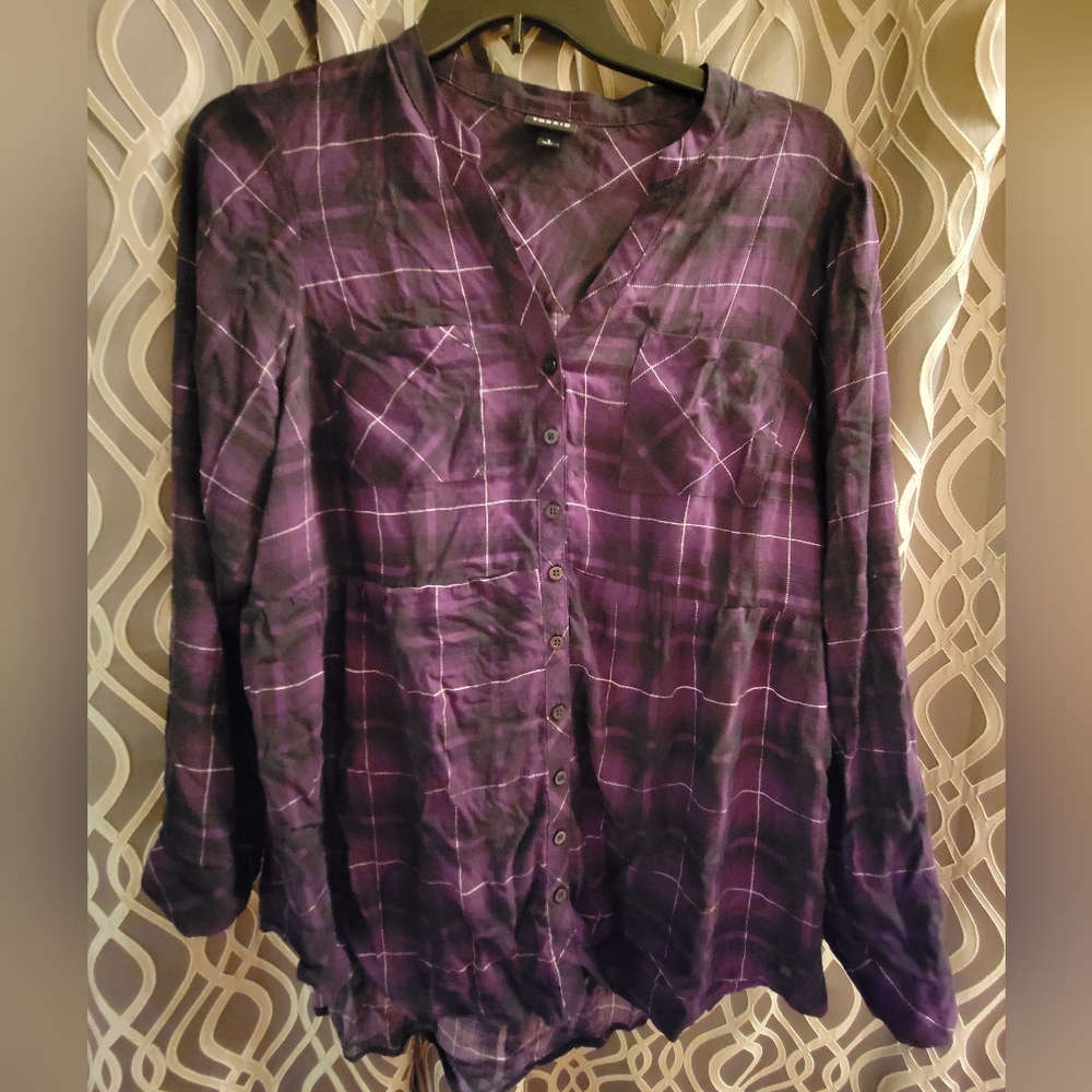 Torrid Plaid button down. Size 1